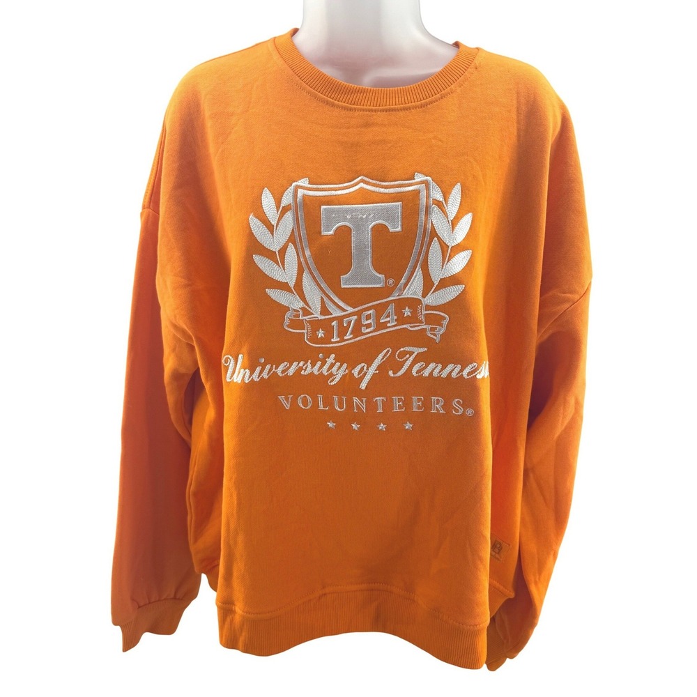 Pressbox Tennesseeβ Volunteers Orange Embroidered Sweatshirt Womens Medium New